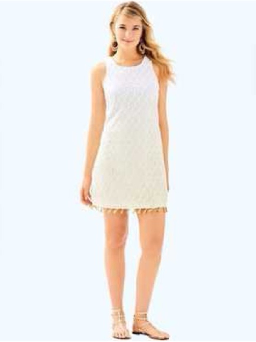Lilly Pulitzer White Sleeveless Crochet Cover-Up Dress